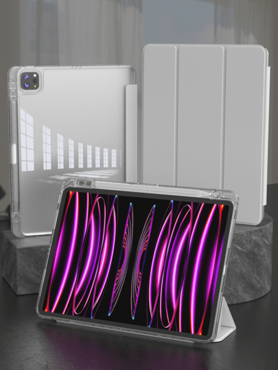 Case Compatible With Ipad A16 2025, Air 11"/13" M3 2025, Mini 6/7th A17,Air 11"/13" M2 2024, Pro 11", 7/8/9th 10.2", 10th 10.9, Air 4th/5th 10.9, Pro 12.9" 3/4/5/6th Compatible With Tablet Cover Accessories TPU Material PU Leather, Grey