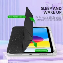 适用于 iPad A16 2025 的防震闪亮触控笔槽保护套，适用于 iPad 第 11/10 代的智能保护套，适用于 iPad Air 11 M3 M2 的闪亮外壳，适用于 iPad Air 4/5 的保护套，派对礼品 - 黑色 - 查看 7