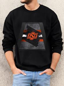Mens Oklahoma State Backlit Pendant Box Light | Metal Framed Billiard Light | Osu Cowboys Pool Table Box Pendant Light Sweatshirt - màu đen - Xem 2