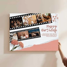 1pc Friendship Collage, Friends Photos, Friends Photo Collage, Best Friend Gift Her, Friendship's Day Gift, Personalized Gift For Bestie,Modern Unique Gift Canvas Print - Custom Personalized Photo With Wooden Frame - Living Room, Bedroom, Home Office Wall Art