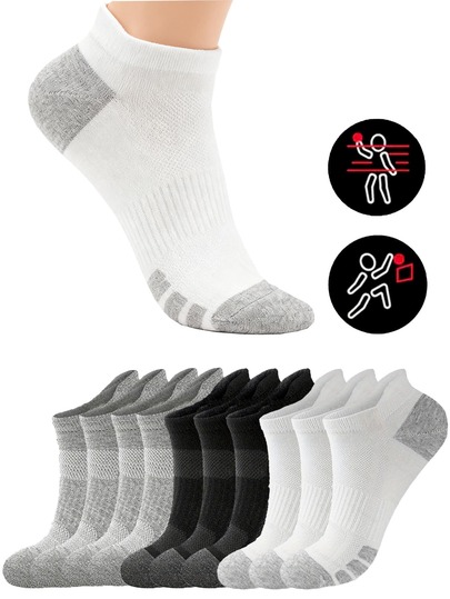 2/5/10/20 pares de calcetines cortos para hombres en negro, blanco y gris, aptos para todas las estaciones, deportes, correr, baloncesto, fitness, parejas