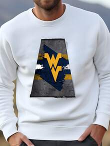 Mens West Virginia Backlit Pendant Box Light | Metal Framed Billiard Light | Wvu Mountaineers Pool Table Box Pendant Light Sweatshirt - 白色 - 查看 1