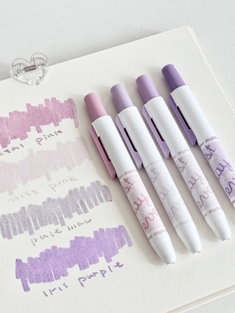 4pcs Highlighter Marker Pens, Colorful Painted Stationery School Supplies,For Coloring Underlining 4pcs Highlighting Broad And Fine Tips,For Student Textbooks And Diary Planning, Handbook DIY, Drawing, Marking Large-Capacity Diary Notebook Markers, Back-To-School Stationery Supplies, The Best Gift For Teachers And Classmates.