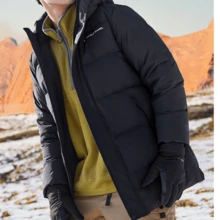 CAMEL CROWN Men's Outdoor Mid-Length Down Jacket, New Winter Style, Three-Proof Hooded, Thick And Warm, Dad Coat. - Phantom Black - View 5