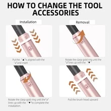 ATOPSKINS Herramienta de peinado multifuncional 5 en 1 (cepillo de aire caliente + rizador automático) | 5 cabezales reemplazables + 3 ajustes de temperatura | Rizado automático, crea rizos/ondas/lisos de nivel de salón | Volumiza el flequillo, aumenta el volumen de la raíz, adiós al frizz | Peinado personalizable, crea capas/rizos hacia adentro | Apto para todo tipo de cabello - Tipo de Enchufe A USA (110-127V) - Ver 6