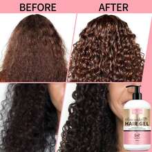 Goiple 400ml/180ml Curl Defining Styling Gel, 9-Row Styling Comb Set, Curl Gel Infused With Moisturizing Rose Water, Provides Long-Lasting Hold, Enhances Curl, Nourishes And Conditions Hair For Bouncy, Glossy Curls, Adds Hair Texture, Anti-Frizz Formula, Suitable For Medium To Coarse Curly Hair, Can Be Used For Braiding, Hair Styling And Care - 粉色 - 查看 8