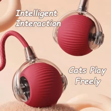 ​Brinquedo Interativo para Pets: Bola Automática para Gatos e Treinador Elétrico para Cães​ - Vermelho - Visão 4