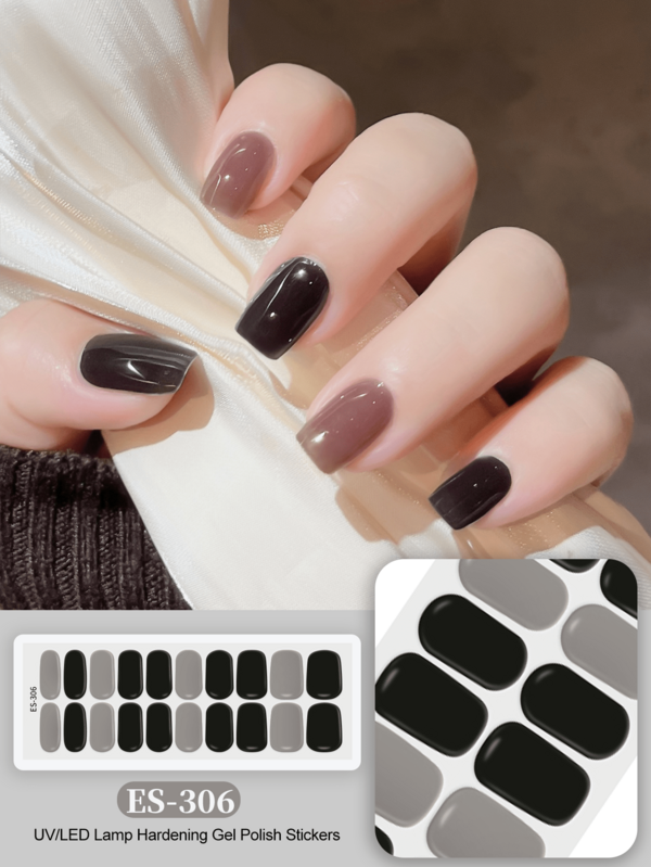 Strisce per unghie in gel curate Emi, base trasparente, 20 pezzi di nail wrap in gel, adesivi, richiede luce UV, qualità da salone, lunga durata, ES20 Ingrosso transfrontaliero Drop Shipping Stickers per unghie stile Libro Rosso Stickers per unghie per polpastrelli