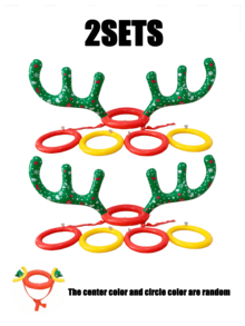 4/2/1set- Inflatable Reindeer Antler Ring Toss Game,Reindeer Antler Hat Ring Toss For Xmas Party 2025 Great Christmas Games For Adult,Christmas Party Decoration Adult Team Game,Teamwork Activities, 2026 Happy New Year Party Packs