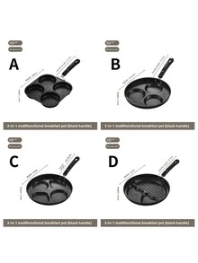 Multi-Function Non-Stick Frying Pan, Suitable For Steak, Eggs, Waffles, Ideal For Home Kitchen, Breakfast, Easy To Clean Mini Frying Pan, Practical Design For Quick Cooking And Shaping Various Egg Styles - Multicolor - View 4