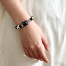 1/2pcs Black Kitten Hand Jewelry, Black And White Unisex Bracelet, Cute Niche Bracelet, Birthday Holiday Gift For Men - Multicolor - View 4