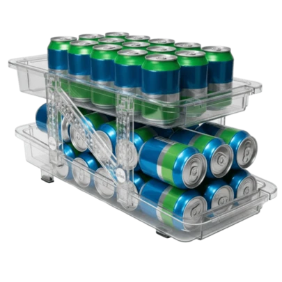 2 Organizadores Latas Refrigerador Multifuncional Dispensador Práctico Hogar Cocina Almacenamiento Ordenador Bebidas Nevera Espacios Reducidos