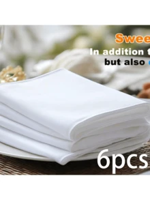 1 件/6 件/12 件缎面光滑白色香槟色餐巾，装饰性餐巾，适合日常和节日使用