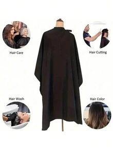 美发罩衫、按扣式美发披肩、黑色美发披肩、头发、旅行、美发产品、美发工具、美发配件、发型师、美发用品、美发沙龙、美发设备 - 黑色 - 查看 4