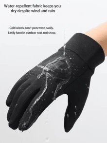 Winter Outdoor Sports Waterproof Anti-Slip Suede Touchscreen Gloves. Divided Design, Non-Slip Texture On The Palm, And "SPORT" Printed. Supports Touchscreen Function. Suitable For Running, Cycling, Hiking And Other Sports Scenarios, As Well As Daily Warmth, Creating A Convenient And Comfortable Outdoor And Daily Wearing Experience. - Multicolor - View 6