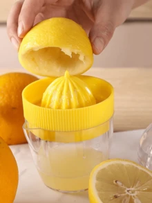 1 Set Manual Lemon Juicer, Plastic Orange & Grapefruit Juice Extractor, Convenient Juice Cup, Kitchen Tool