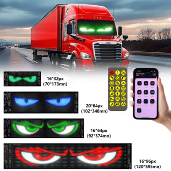 LED Matrix Pixel Panel Display Screen Flexible RGB Car Pattern Graffiti Scrolling Text Animation Shop Reminder Light Bluetooth