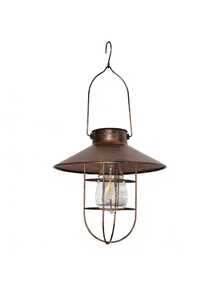 1 件太阳能锻铁吊灯、花园景观灯、庭院阳台装饰吊灯、太阳能庭院装饰艺术