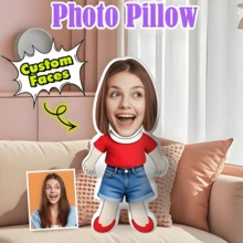 个性化肖像定制趣味抱枕，沙发装饰靠垫 - 美丽的公主造型，创意礼物，适合周年纪念日、生日、情人节、母亲节 - 定制人脸设计抱枕，亲爱的睡眠伴侣枕。