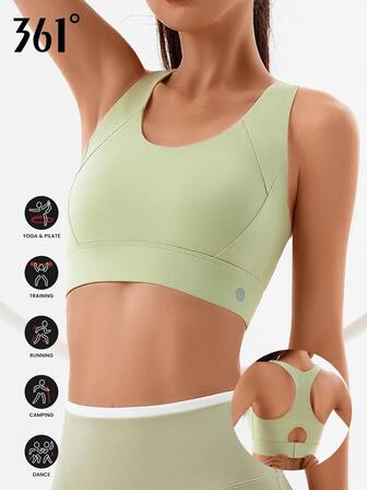 361degree 361° 여성용 조절 가능한 뒷면 클로저 무선 스포츠 브라, 요가, 운동 및 기간에 적합, 겉옷으로 착용 가능, U넥, 레이서백 디자인, 통기성 원단, 내구성, 퇴색 방지, 안정성을 위한 넓은 스트랩, 러닝, 요가, 피트니스, 크리스마스, 새해 및 데일리 웨어에 다용도