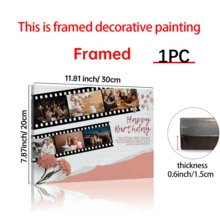 1pc Friendship Collage, Friends Photos, Friends Photo Collage, Best Friend Gift Her, Friendship's Day Gift, Personalized Gift For Bestie,Modern Unique Gift Canvas Print - Custom Personalized Photo With Wooden Frame - Living Room, Bedroom, Home Office Wall Art