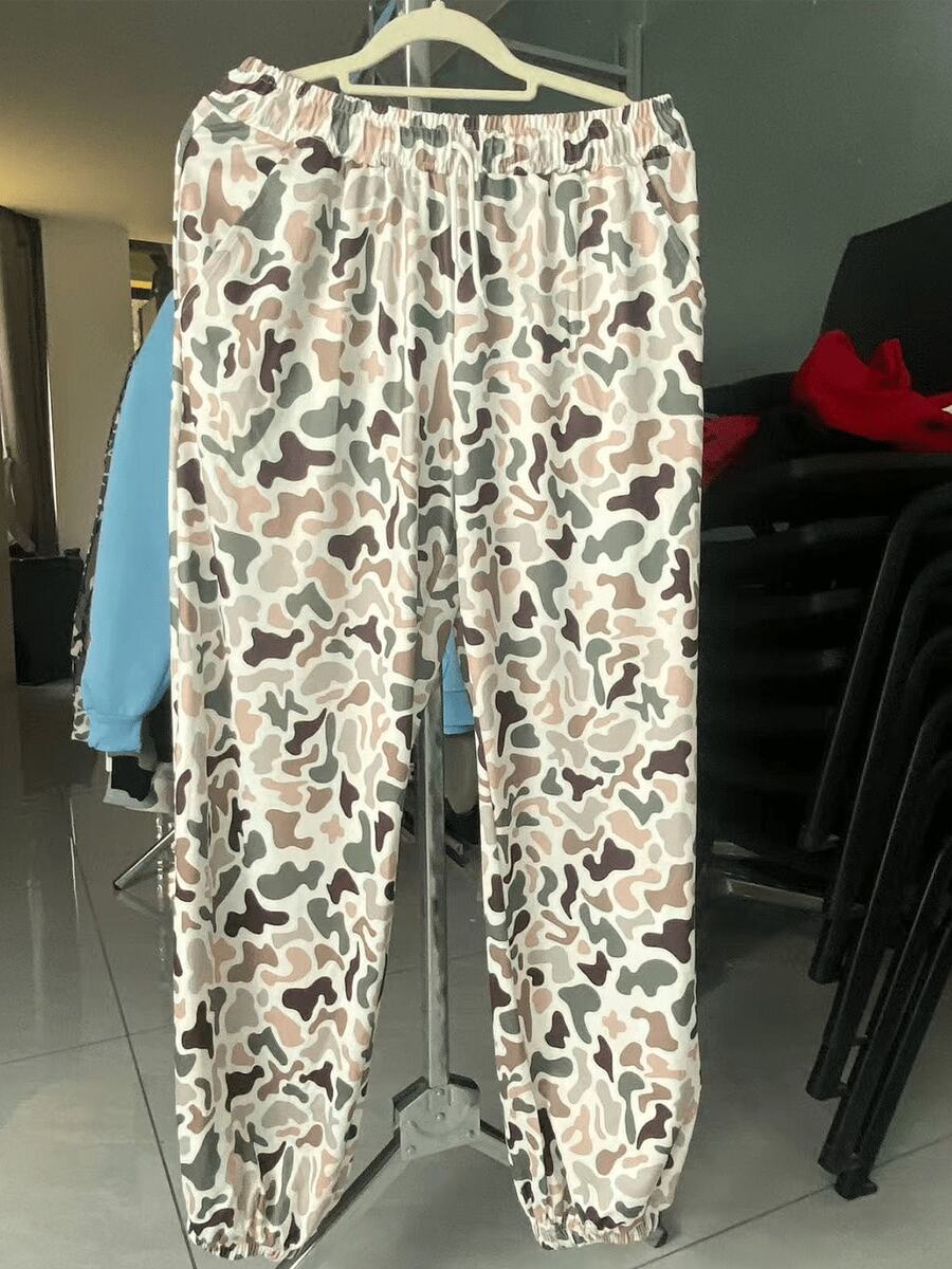 Camo Pants For Women Baggy Streetwear Y2K Drawstring Trousers Wide Leg Pants - 102 - View 1