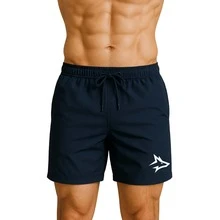 KIT 3 SHORTS ALPHA CO LOBO ALFA GEOMETRICO TREINO ACADEMIA BERMUDA TACTEL ELASTANO DRY FIT LEVE - Preto, Azul e Branco - Visão 9