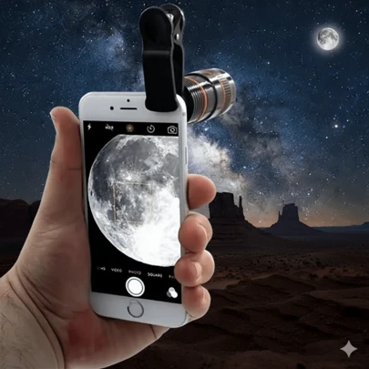 1pc Universal 8X Telephoto Lens Attachment, Clip-On Long Focal Length Lens For Smartphones And Tablets, High Definition Zoom Camera Lens