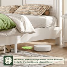 Queen/King Size Bed Frame With 2 Storage Drawers And 51.25" H Headboard Farmhouse Wood Platform Bed Frame, No Noise, No Box Spring Needed, White And Black - Đen và trắng - Xem 6