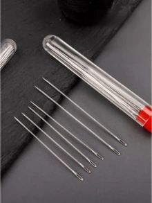 一套（18 件）家用大眼缝纫针，手缝针，手缝衣服针，手绣针，缝被子针，长针，大孔针，细针 - 彩色 - 查看 6