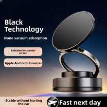 Giá đỡ điện thoại từ tính phù hợp với mọi loại xe và điện thoại, có đế khóa xoay hút chân không, xoay 360°, giá đỡ từ tính ổn định dùng cho hệ thống định vị ô tô, cũng thích hợp sử dụng trong nhà bếp, phòng khách, phòng tắm. - màu đen - Xem 6