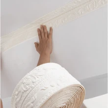 1 Rolle 2,3cm x 12cm selbstklebende Sockelleiste, Deckendekorationsstreifen, wasserfester Wandsockelleistenschutz - Verschiedenfarbig - Übersicht 3