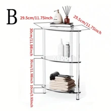 透明亚克力三角形多层置物架，可用作卧室床头柜、沙发边桌、客厅小茶几，时尚美观，可用于摆放香水和装饰品，易于组装和清洁。