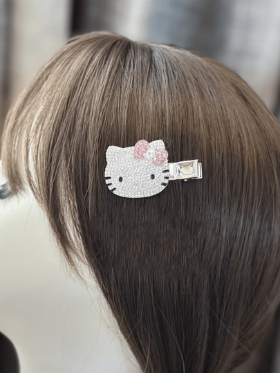 Hello Kitty Pink Side Hair Clip – Kawaii Sweet Bow Design, Strong Hold No-Slip Grip, Bangs/Updos Grip, Teen/Women Hair Accessory, Valentine/Birthday Gift, School/Party/Daily Wear, Holiday Season Item, Kawaii Collection Addition, Cute Hair Styling Gadget