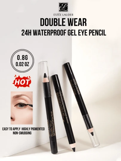 Estée Lauder 雅诗兰黛Double Wear 24小时防水凝胶眼线笔，0.8克/0.02盎司，玛瑙黑自然哑光凝胶眼线笔，易于涂抹，一笔精准，便携方便，显色度高，持久打造浓郁眼妆，防水且易于用卸妆产品卸除（浸泡后擦拭），日常必备彩妆单品