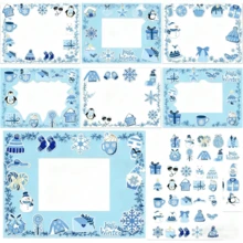 LaVenty Christmas Snowflake Picture Frame Craft Kit Snowman Frozen Penguin DIY Stickers For Winter Wonderland Party Supplies Favor Home Classroom Game Activities - 彩色 - 查看 2