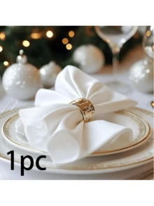 1 件/6 件/12 件缎面光滑白色香槟色餐巾，装饰性餐巾，适合日常和节日使用