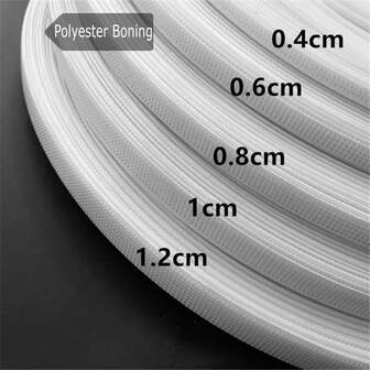 50 Yards Polyester Boning For Sewing, 6/8/10/12mm Sew-Through Low Density Plastic Sewing Corset Boning For Wedding Party Bridal Gowns Dress