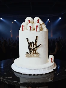 3件套摇滚主题生日蛋糕装饰摆件 - 音乐派对装饰，适用于摇滚庆典活动，完美的生日蛋糕装饰，生日派对装饰，派对用品 - A - 查看 5
