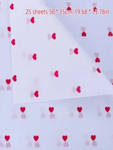 25/50pcs Heart Pattern Tissue Paper, 14x20 Inches, Regular Paper, For Valentine's Day, Party, Birthday, Wedding Decoration, Gift Wrapping, Scrapbooking, Crafts, Flower Bouquet, DIY Craft Paper Flowers, Wedding, Birthday, Holiday, Anniversary, Valentine's Day, New Year, Easter, Thanksgiving, Inexpensive Items, Gift Wrapping Supplies, Party Supplies - Multicolor - View 12
