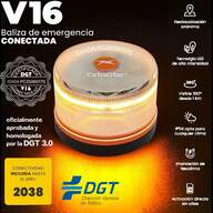 Baliza V16 Luz de Emergencia eolocalizada Seal V16 IoT Homologada, Baliza señalización de emergencia - con geolocalización y Homologada - Batería incluida, Certificada con número de certificación PC25060170