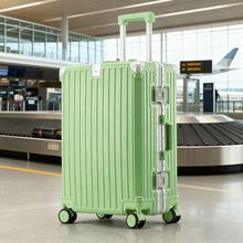 20-Inch Suitcase With Rotatable Wheels - Lightweight ABS Material, TSA Lock, Aluminum Alloy Telescopic Handle. Modern Travel Luggage, Durable And Fashionable Design, Suitable For Airports, Business Trips And Vacations, Airport, Fashionable Suitcase - 綠色 - 查看 1