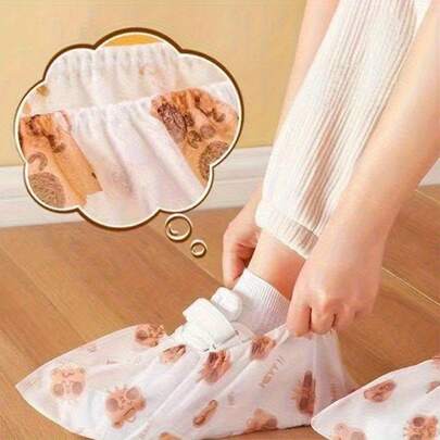 50/100/150 Pieces Thickened Disposable Shoe Covers, Cute Cartoon Animal Prints, Provides Comprehensive Dustproof And Non-Slip Protection, Essential For Clean Rooms Cleaning Supplies