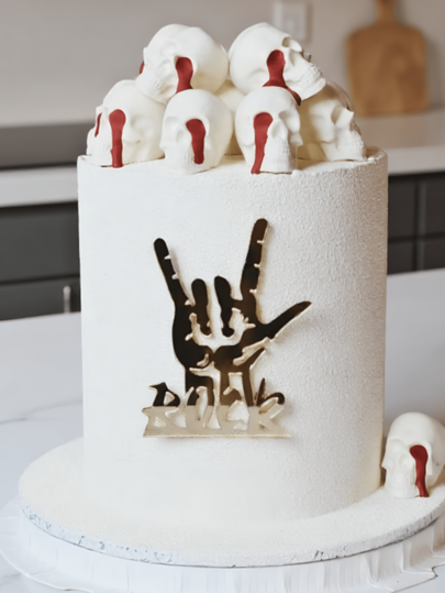 3pcs Rock-Themed Birthday Happy Cake Top Decoration - Music Party Decoration For Rock Celebration Events, Perfect Birthday Cake Decoration, Birthday Party Decoration, Party Supplies