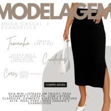 Midi Knit Skirt With Side Slit, Summer Fashion, Women's Long Skirt, Evangelical Fashion - trắng - Xem 3