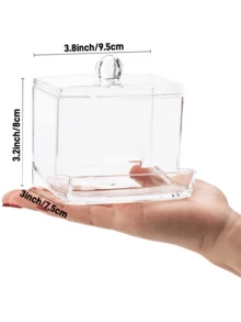 Qtip Dispenser Big Clear Qtip Holder, Bathroom Container Organizer Accessories Decor For Storage-Qtips Cotton Ball