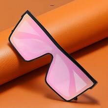 1副无框时尚装饰眼镜，采用优质PC材质和AC镜片，轻巧耐用，简约粉色设计——适合日常佩戴，是理想的礼物之选。 - 彩虹粉 - 查看 2