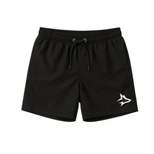 KIT 3 SHORTS ALPHA CO LOBO ALFA GEOMETRICO TREINO ACADEMIA BERMUDA TACTEL ELASTANO DRY FIT LEVE - Preto, Azul e Branco - Visão 7