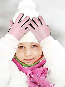 1Pair Warm Thermal Kids' Thermal Lined Thickened Full Finger Ski Gloves | Five-Finger Winter Gloves, Outdoor Sports Leisure Gear Gloves With Adjustable Wrist Straps & Thickened Lining, Multicolor Options, For Skiing, Mountaineering, Hiking, Cycling, Ice Skating, Snowboarding & Outdoor Activities, Suitable For Children Aged 3-13 Years Old