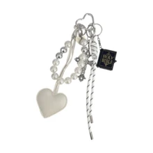 Retro Cross Leather Heart-Shaped Bag With Bead String Keychain, Creative Magic Book, Simple Braided Bag Hanging Ornament Chain - Multicolor - View 8